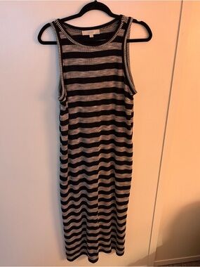 LOFT Striped Tank Midi Dress